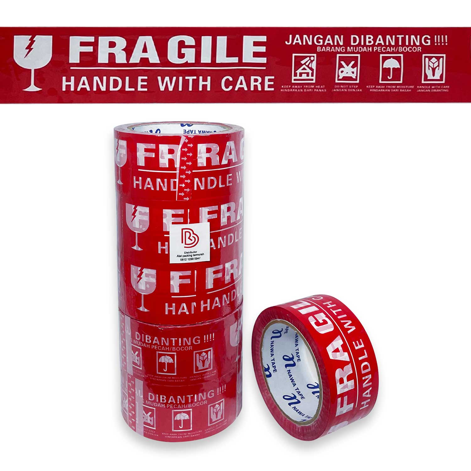 LAKBAN FRAGILE MERAH